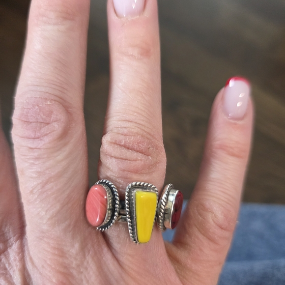 Colorful Stone Ring Set - Picture 3 of 3